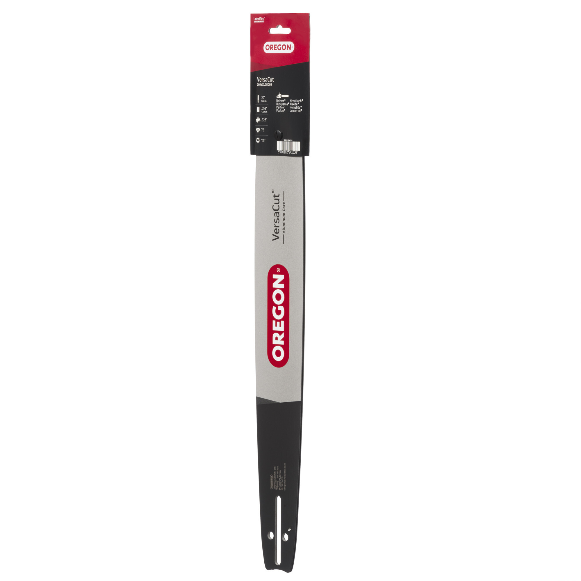 Oregon, VersaCut Chainsaw Guide Bar, Length 20 in, Pitch 0.325 in, Gauge 0.058 in, Model# 208VXLGK095